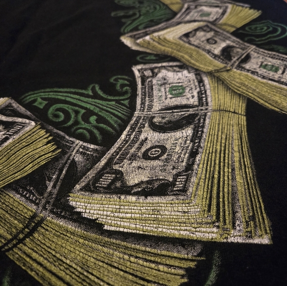 FUYA - In Doe We Trust shirt 3XL beaded sparkle glitter hip hop RARE graphic tee - Picture 9 of 9